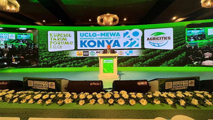  BAŞKAN BEYAZGÜL (UCLG-MEWA) KÜRESEL TARIM FORUMUNDA KONUŞTU