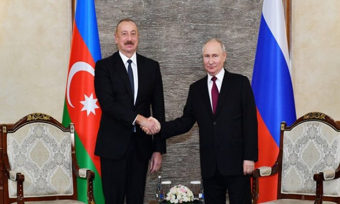 Bişkekdə İlham Əliyevin Rusiya Prezidenti Vladimir Putin ilə görüşü olub