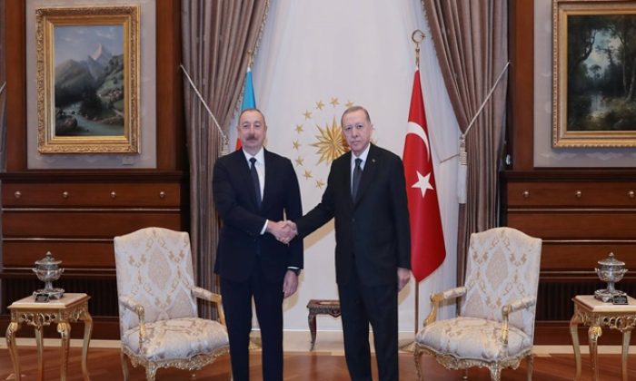 İlham Aliyev ile Cumhurbaşkanı Recep Tayyip Erdoğan baş başa görüştü